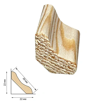 картинка Плинтус лодочка 30*2000мм сосна сорт Экстра от магазина Кубатура