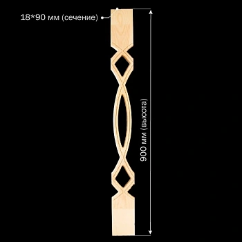 картинка Балясина Плоская 18*90 №2 Сосна сорт Экстра сращенная от магазина Кубатура