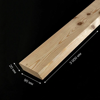 картинка Планкен скошенный 20*90*3000мм сорт АВ лиственница от магазина Кубатура