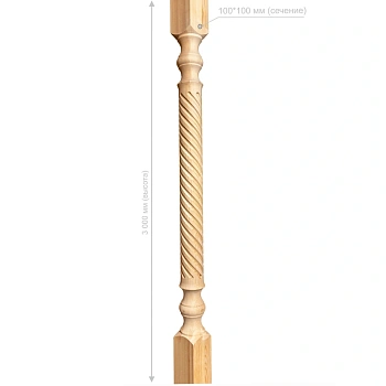 картинка Колонна 100*100*3000мм №10 Сосна сорт Экстра сращенная от магазина Кубатура