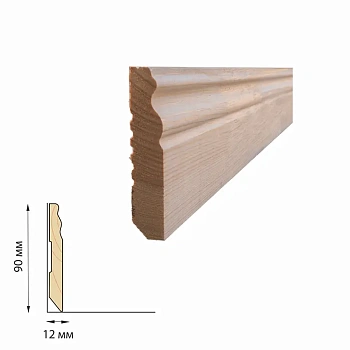 картинка Плинтус молдинг фигурный 90*12*2500мм сосна сорт Экстра от магазина Кубатура