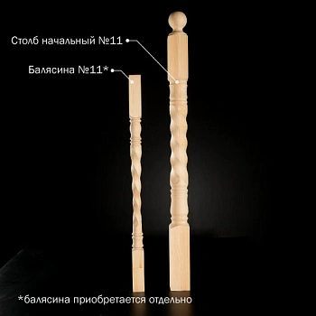 картинка Столб начальный 80*80*1200мм №11 Сосна сорт Экстра сращенный от магазина Кубатура