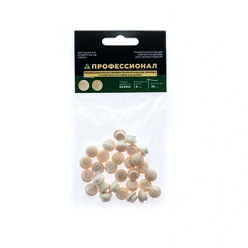 картинка Заглушка на отверстие ПРОФЕССИОНАЛ сфера D8мм осина (30шт/уп) от магазина Кубатура