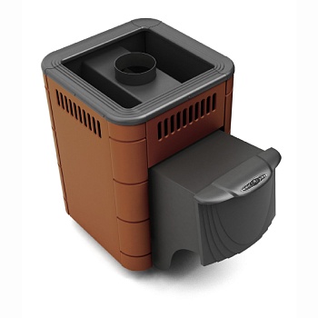 картинка Печь банная каменка Оса Carbon с дверцей антрацит, терракота (камни 25кг/4мм сталь/до 9м³) от магазина Кубатура