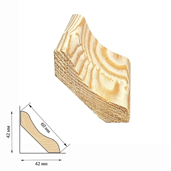 картинка Плинтус лодочка 60*3000мм сосна сорт Экстра от магазина Кубатура