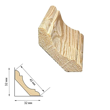 картинка Плинтус фигурный 45*2000мм сосна сорт Экстра от магазина Кубатура
