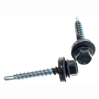 картинка Саморезы кровельные 4,8*35мм RAL 7024 (графит) металл/дерево от магазина Кубатура