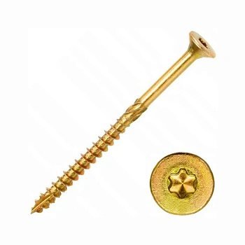 картинка Конструкционный саморез потай д/дерева 6*120мм желтый цинк Torx30 от магазина Кубатура