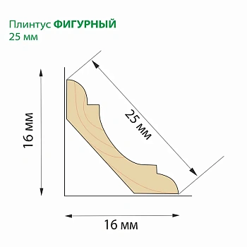 картинка Плинтус фигурный 25*2500мм сосна сорт Экстра от магазина Кубатура